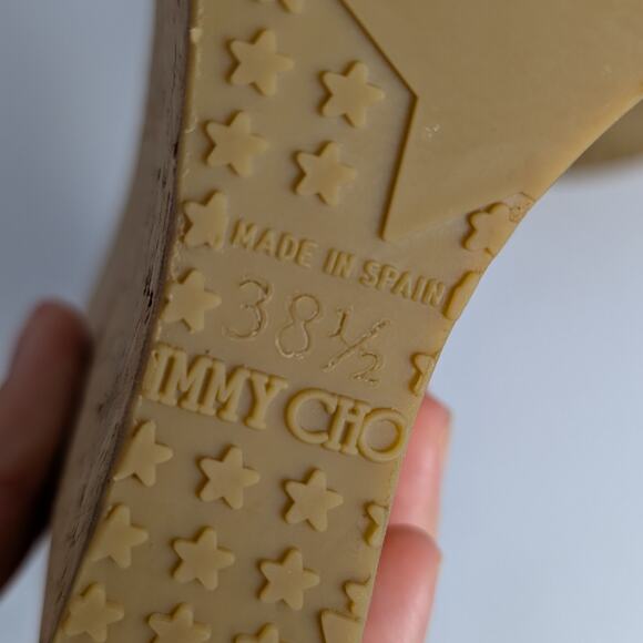 Jimmy Choo Tan Suede Cork Platform Wedge Pela Sandals - Size - Picture 6 of 7